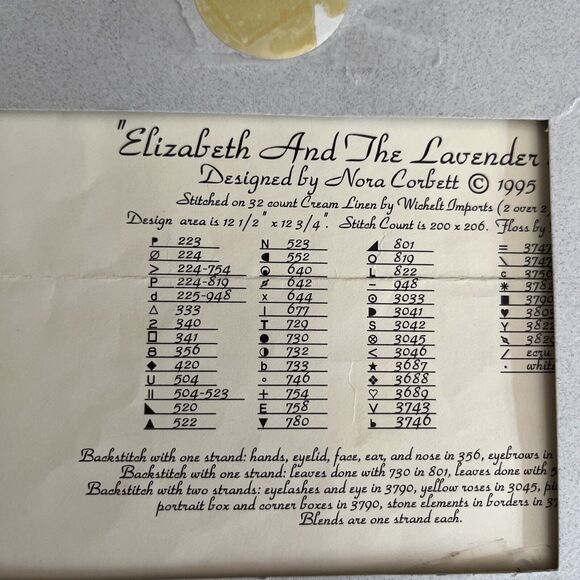 OOP Mirabilia ELIZABETH AND THE LAVENDER SKY Nora Corbett Cross Stitch Pattern - Picture 4 of 4